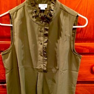 J Crew sleeveless blouse.